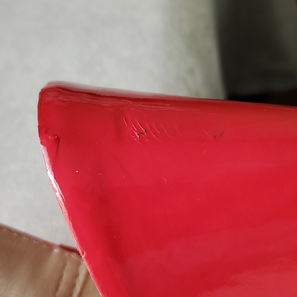 Kenneth Cole Reaction Leather Red Wedge Peep Toe Slingback Sandals SIZE: 10M - Picture 11 of 16